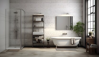 White interior elegant bathroom