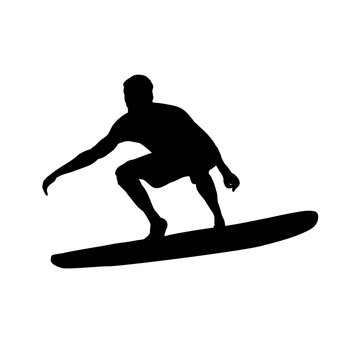 silhouette of a surfer