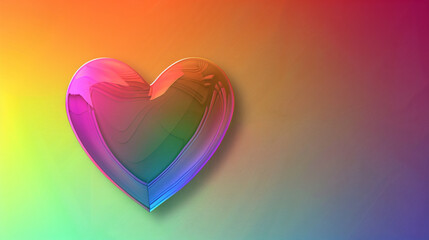 Smooth rainbow gradient background with heart shape