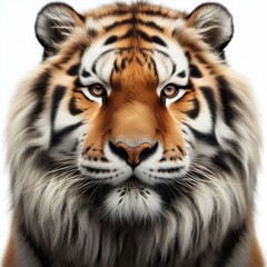 Fototapeta premium portrait of a tiger on white 