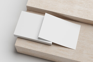 A4 Flyer With Wooden Mockup
