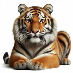 portrait of a tiger on white
