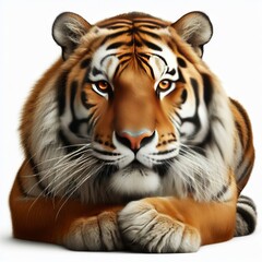 portrait of a tiger on white

