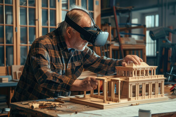 Fototapeta premium male designer virtual reality working