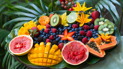Tropical fruit platter.