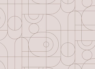 Art deco radial seamless vintage pattern drawing on beige background. - 752530084