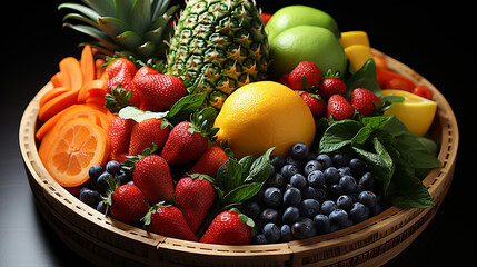 Naklejka na ściany i meble the group of different fruits