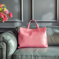 pink women's bag.