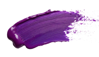 Brush stroke with purple paint on a white background