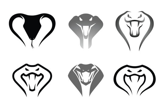 Creative Serpent Cobra Head Collection Set Logo Design Vector Symbol Illustration