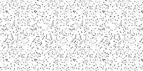 Snow, stars, twinkling lights, rain drops on black background. Abstract vector noise. Small particles of debris and dust. Distressed uneven grunge texture overlay.