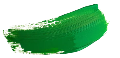 Fotobehang Brush stroke with green paint on a white background © Євдокія Мальшакова