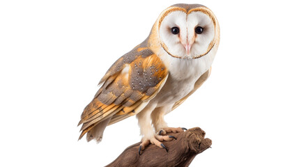 Barn Owl isolated on transparent a white background