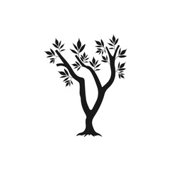 Dead tree. Leafless plant icon flat style isolated on white background. Vector illustration