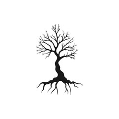 Dead tree. Leafless plant icon flat style isolated on white background. Vector illustration