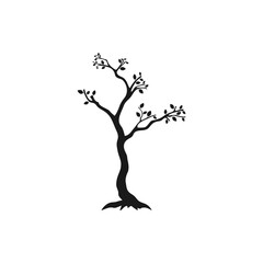 Dead tree. Leafless plant icon flat style isolated on white background. Vector illustration