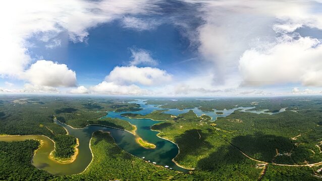 Aerial view of Norfork Lake from above, USA.