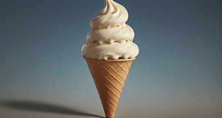Animate a picture of a cone ice cream slowly melting under the sun, and then magically reforming into a perfectly scooped treat.-AI Generative - obrazy, fototapety, plakaty