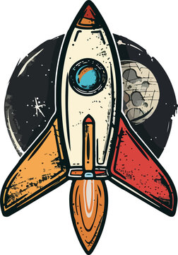 recommend clip art: Space rocket clipart illustration