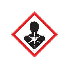 health hazard sign in white red diamond