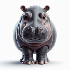 hippopotamus  on white background

