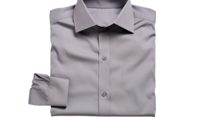 Folded gray shirt isolated on transparent a white background