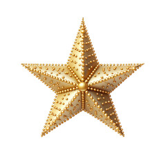 Fototapeta na wymiar Golden star Christmas decoration isolated on transparent a white background