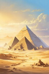Pyramids in the desert: Ancient grandeur.