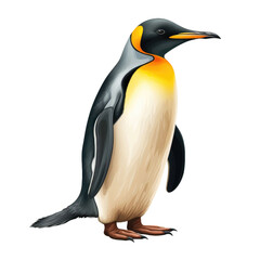King penguin isolated on transparent a white background