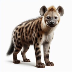 hyena in front of white background
