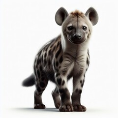 hyena in front of white background

