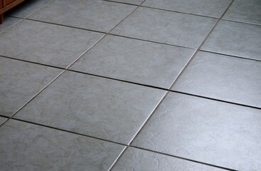 Floor made of white ceramic tiles