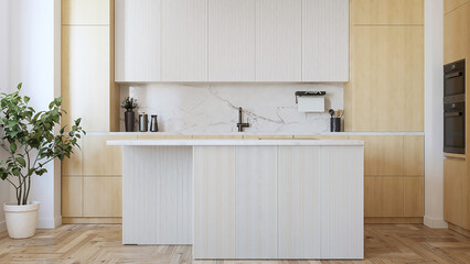 modern kitchen interior with kitchen CGI