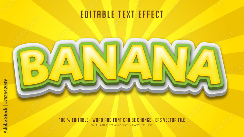 Wall mural banana editable text effect