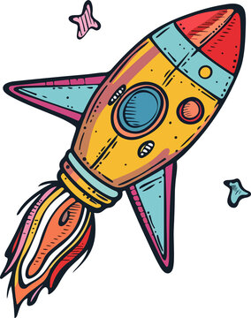 recommend clip art: Space rocket clipart illustration