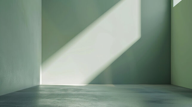 A clean canvas featuring a spotlight effect on a focal point, utilizing tones like gray and green to showcase merchandise