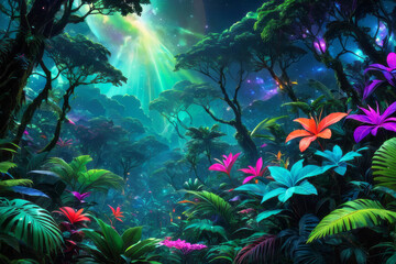 Obraz na płótnie Canvas tropical world created with generative AI software