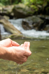 hands and water