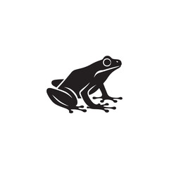 Leap of Nature: Vector Frog Silhouette - Capturing the Graceful Movement and Natural Beauty of Amphibious Life. Minimalist black frog illustration.