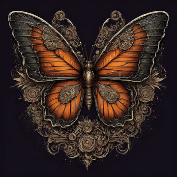 Butterfly Album Movie Poster T-Shirt Cover Horror Style Printable 3D Render