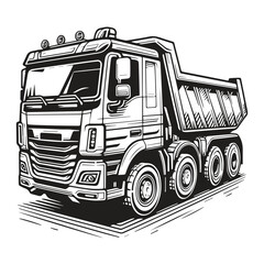 Tipper truck vector illustration, Dump truck vector art