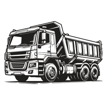 Tipper truck vector illustration, Dump truck vector art