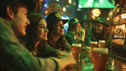 Fototapeta premium person in the bar Celebrating St. Patrick's Day