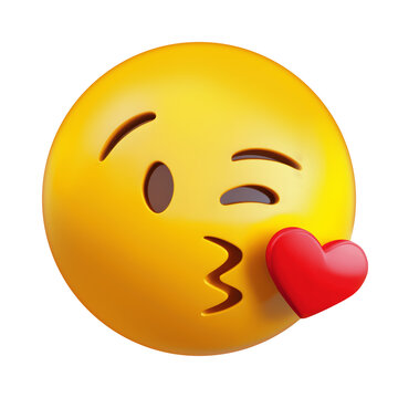 emoji of a winking face blowing a kiss