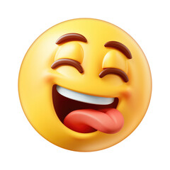 Fototapeta premium emoji of a laughing face with closed eyes