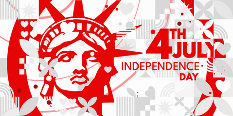 4th of July , Independence Day Banner Vector illustration, USA	
