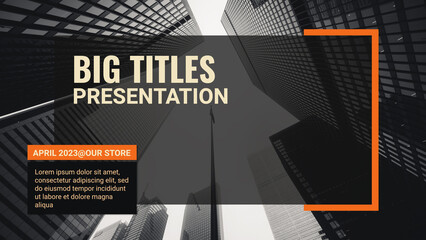 A project for a business presentation with animated titles and overlays - obrazy, fototapety, plakaty