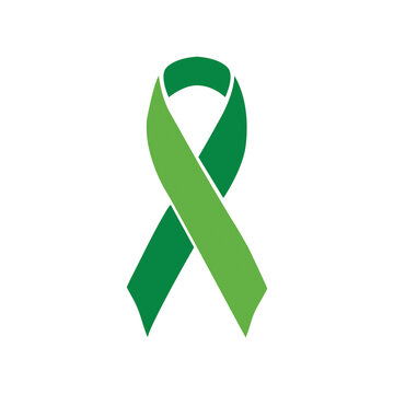 Lazo verde sobre un fondo blanco liso y aislado. Vista de frente y de cerca. Copy space