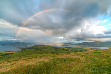 Sunset scene at Valentia Island on Ring of Kerry in Ireland, Wild Atlantic Way 