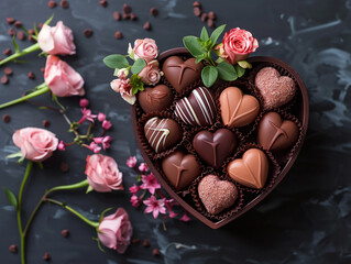 valentine's chocolates and flowers